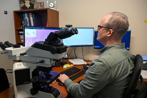 Dr. Robert Humble working up a case.